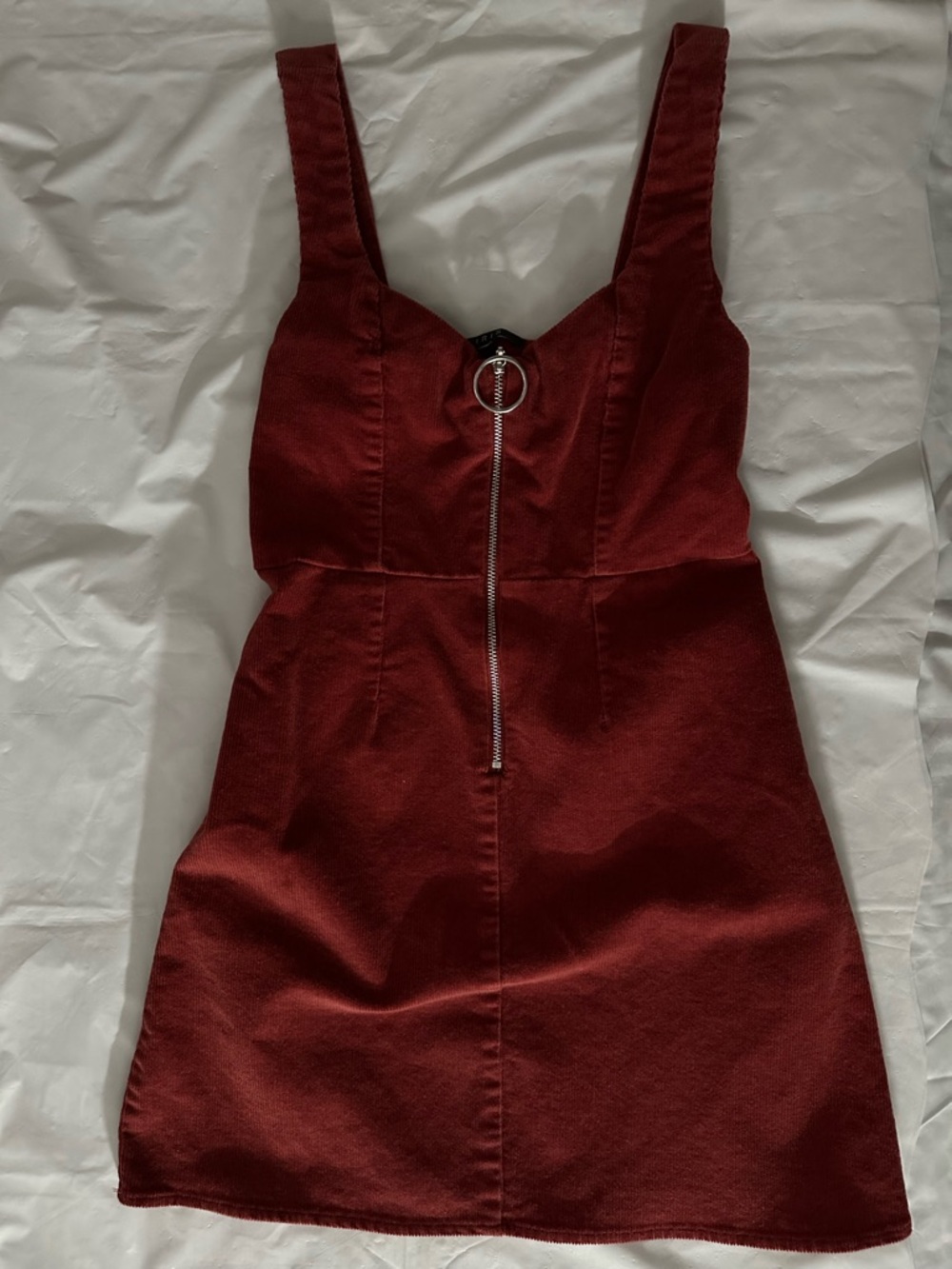 Women’s Burnt Orange Zip-Front Mini Dress